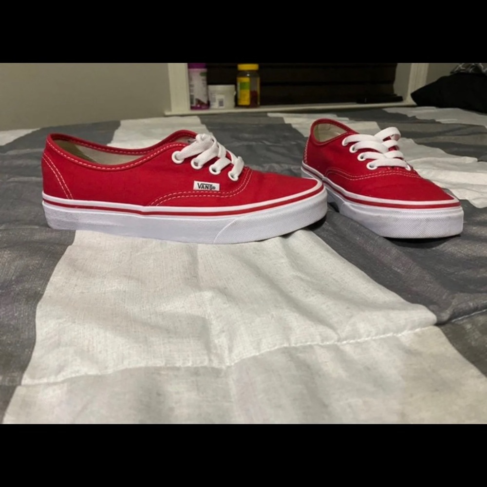 Authentic Red Canvas Vans